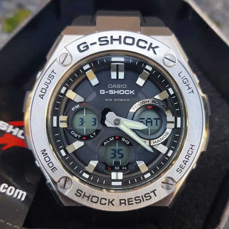 Đồng hồ nam Casio #Gshock GST-S110-1ADR dây nhựa cao cấp màu đen, cá tính, thể thao mang đến phong cách mạnh mẽ.