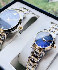Bulova 98X117 cặp đôi mặt xanh blue siêu đẹp.