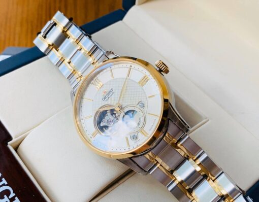 Đồng hồ nam ORIENT SUN & MOON OPEN HEART DEMI GOLD RA-AS0001S00B
