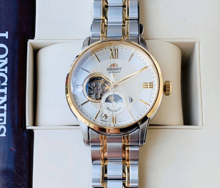 Đồng hồ nam ORIENT SUN & MOON OPEN HEART DEMI GOLD RA-AS0001S00B