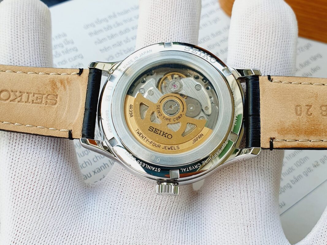 Đồng hồ nam Seiko Presage Open Heart 2018 White Leather - SSA379J1