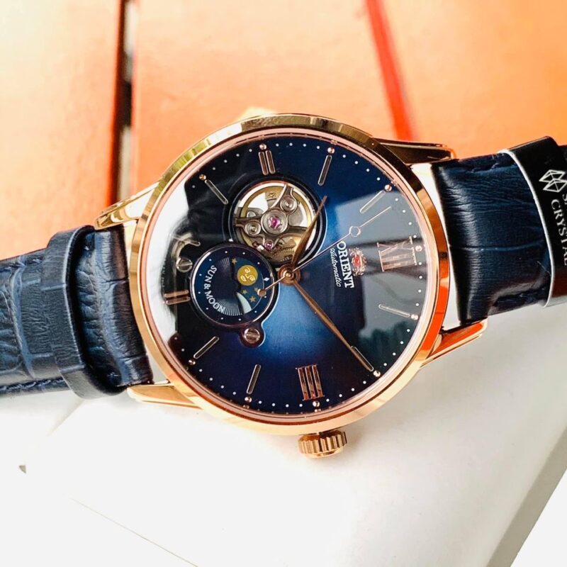 Đồng hồ nam Orient Sun and Moon Open Heart RA-AS0006l00b sang trọng, hoàn hảo