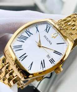 Đồng hồ nam Bulova For Men 97B174 mặt vuông gold cực sang trọng