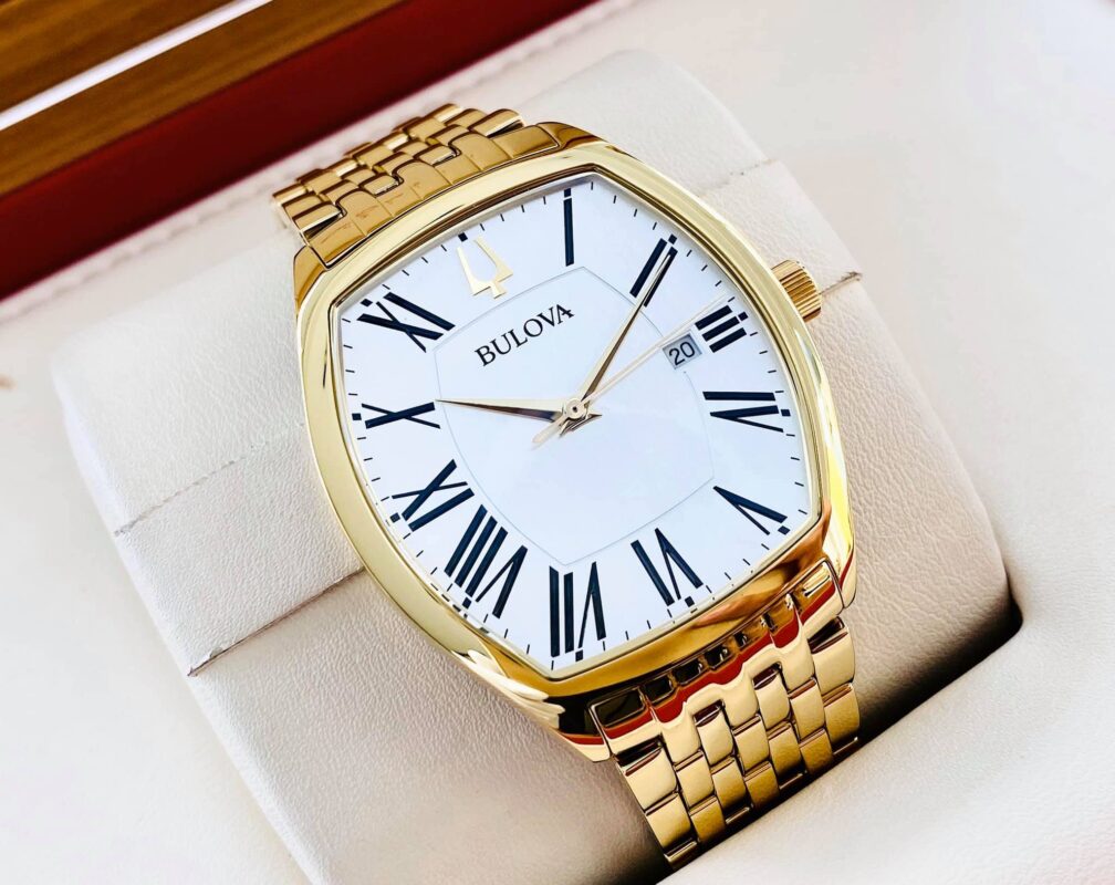 Đồng hồ nam Bulova For Men 97B174 mặt vuông gold cực sang trọng