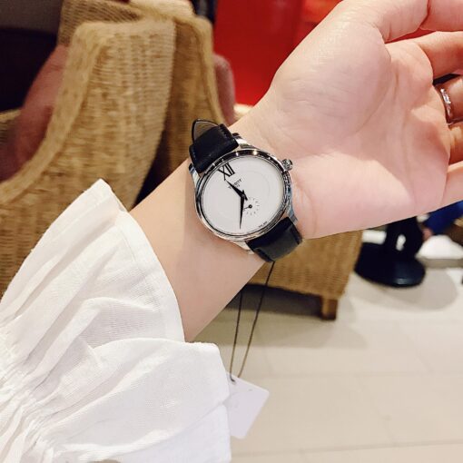TISSOT T103.310.16.033.00 (mặt trắng, vỏ trắng, dây da đen)
