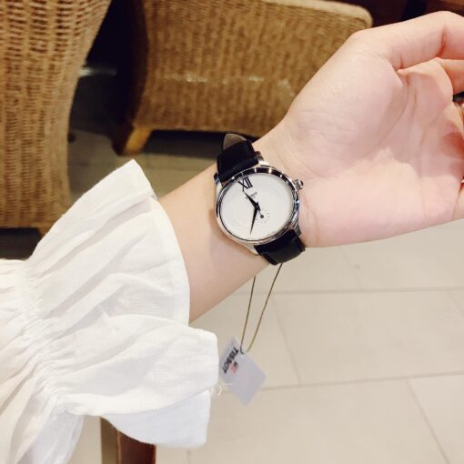 TISSOT T103.310.16.033.00 (mặt trắng, vỏ trắng, dây da đen)