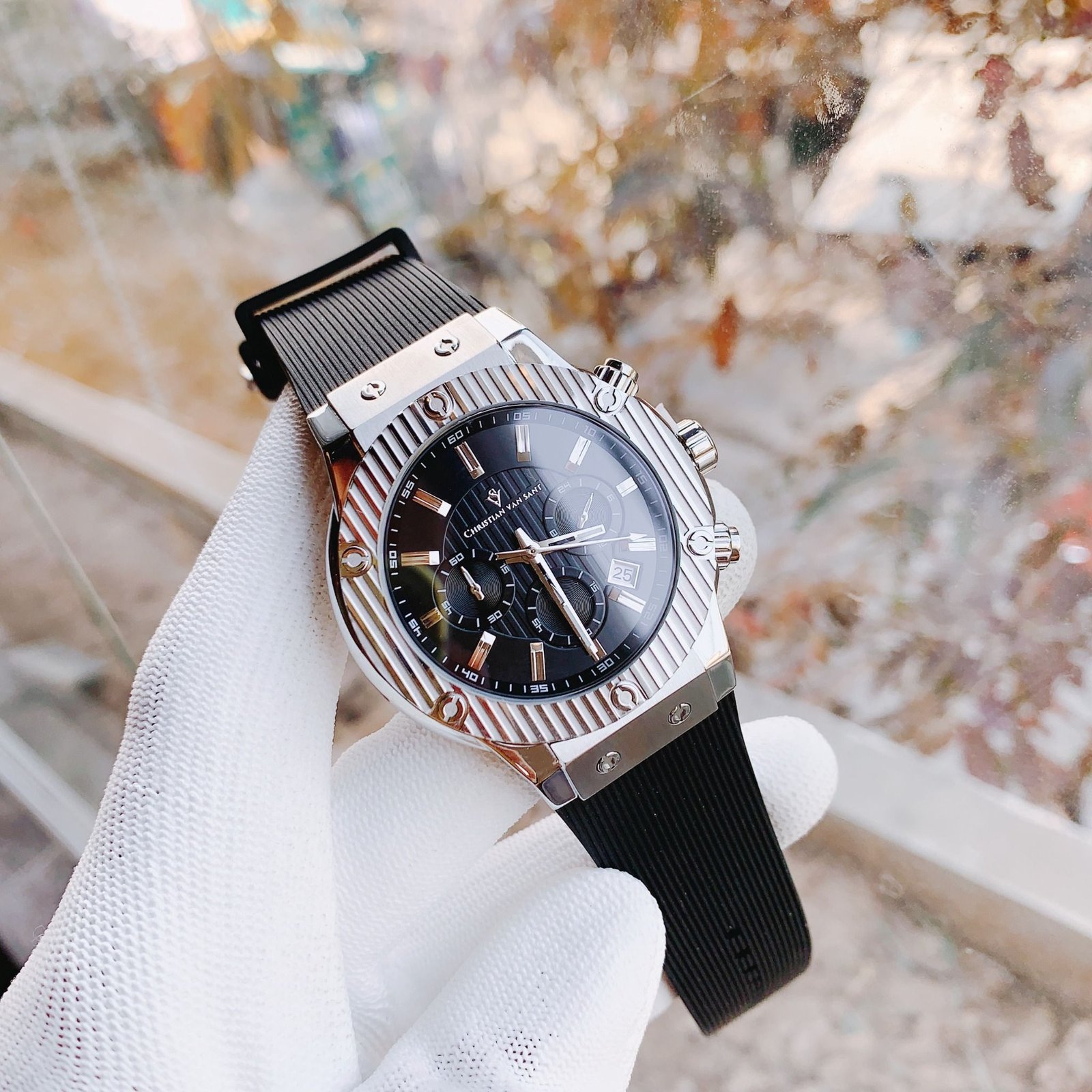 stainless steel reloj christian van sant