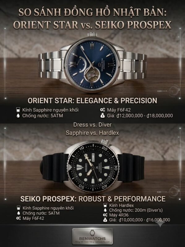 So sánh đồng hồ orient và đồng hồ seiko